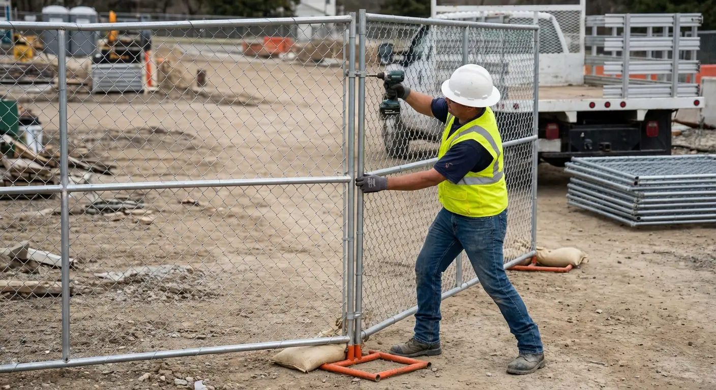 Modular fence reconfiguration system in action in San Jacinto, CA