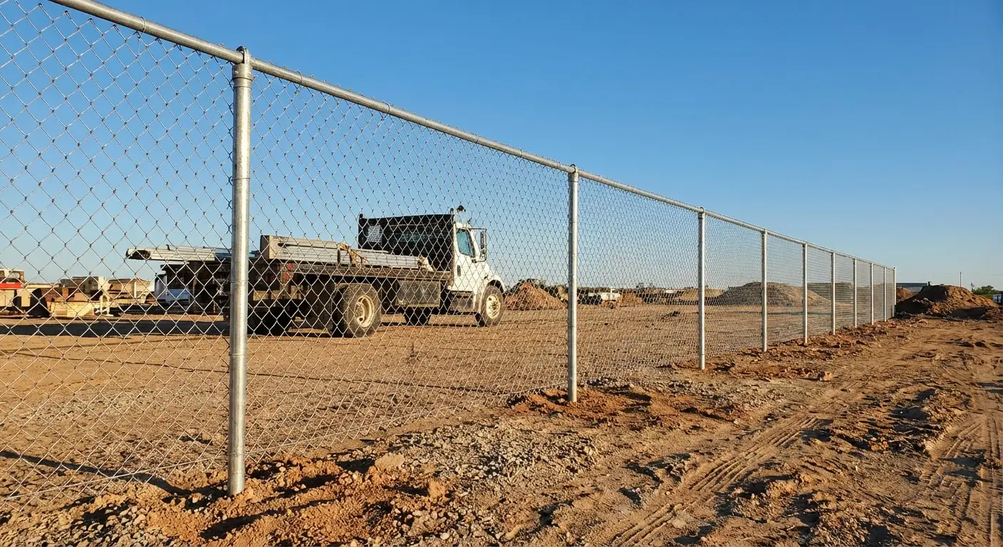 Wind-rated temporary fencing site in San Jacinto, CA