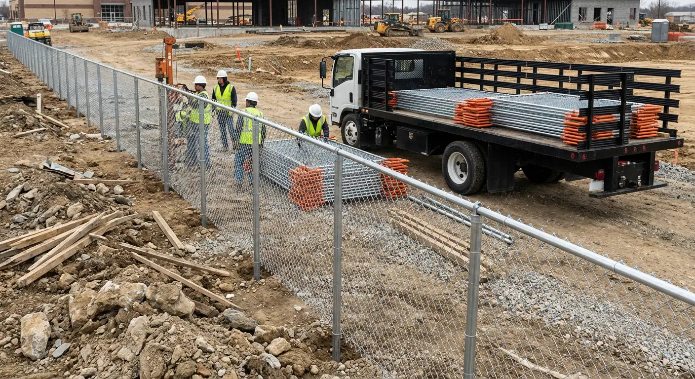 Post-Driven Construction Fence in San Jacinto, CA