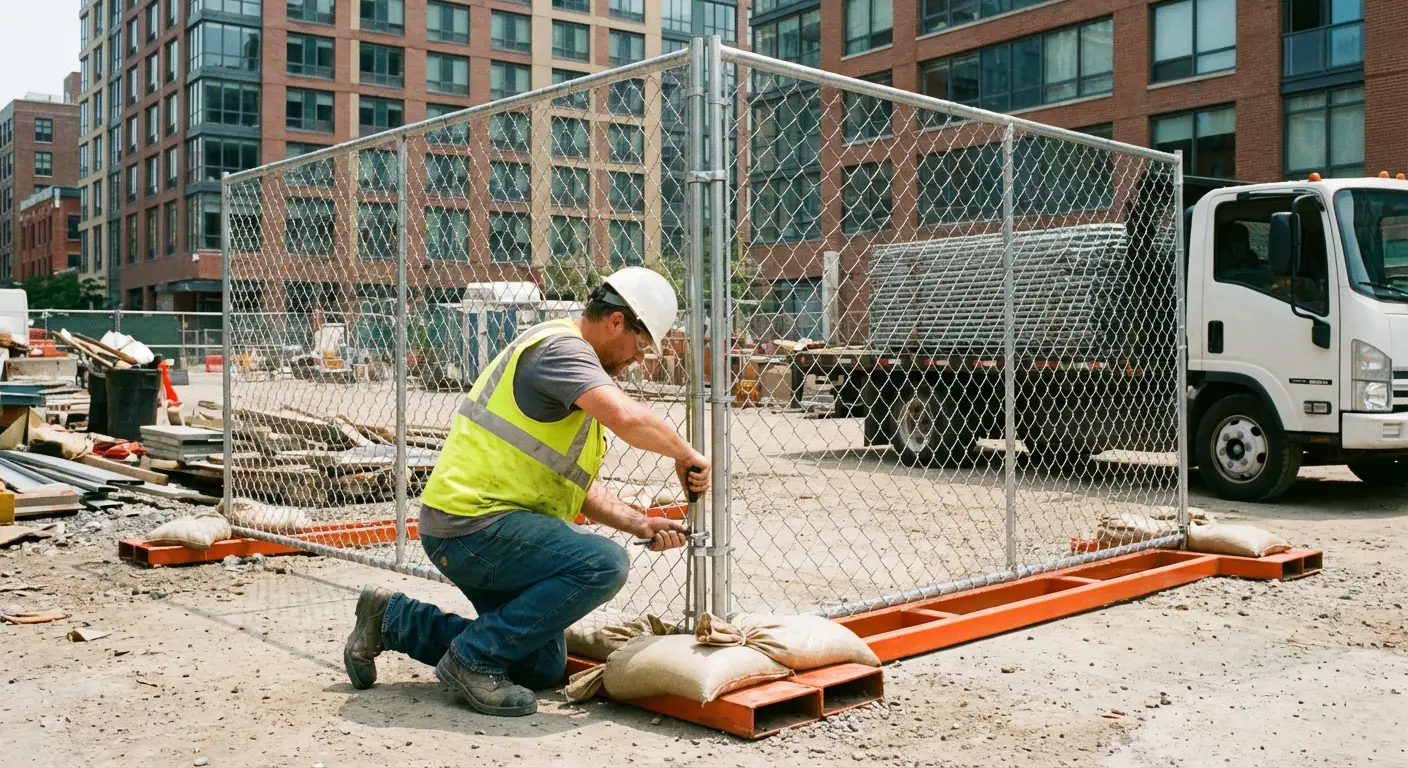 Temporary fence rental services in North San Jacinto