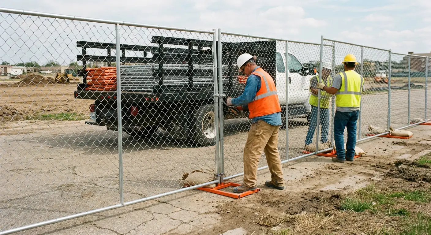 Temporary fencing deployment in San Jacinto, CA