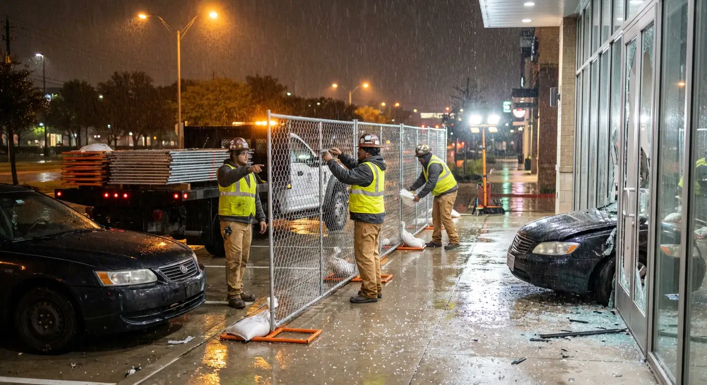Emergency temporary fencing and dispatch logistics in San Jacinto, CA