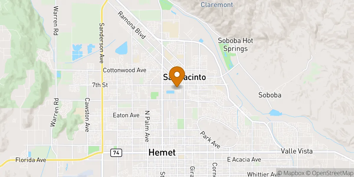 Santa Fe neighborhood map in San Jacinto, CA