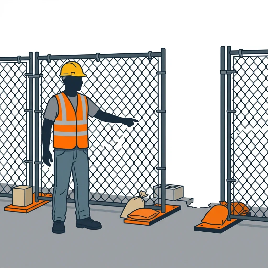 Diagram illustrating common construction site perimeter vulnerabilities in San Jacinto, CA